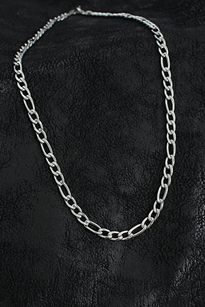 Skygo 316L Steel Thick Figaro Chain Model Silver Color Men's Necklace - Tj-Erk1394