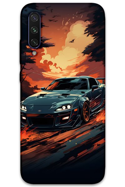 Gramaphone Xiaomi Mi A3 Compatible Car Patterned Phone Case + Screen Protecto...