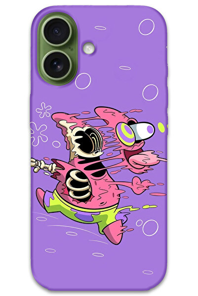 Gramaphone iPhone 17 Uyumlu Sünger Bob Desenli Telefon Kılıfı + Ekran Koruyuc...