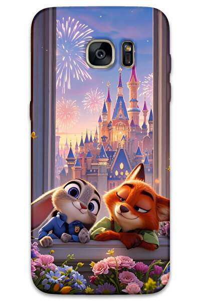 Gramaphone Galaxy S7 Edge Uyumlu Zootopia Desenli Telefon Kılıfı + Ekran Koruyucu - 5943