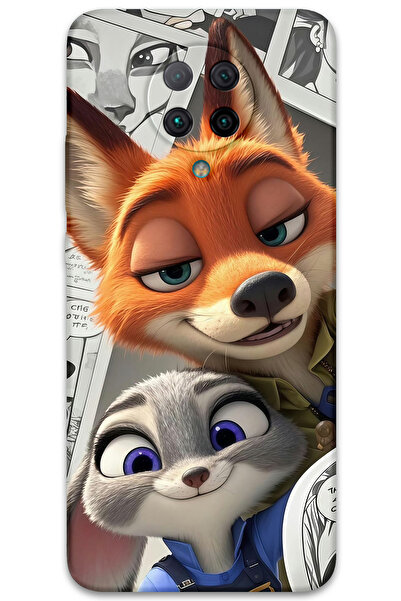 Gramaphone Poco F2 Pro Uyumlu Zootopia Desenli Telefon Kılıfı + Ekran Koruyuc...