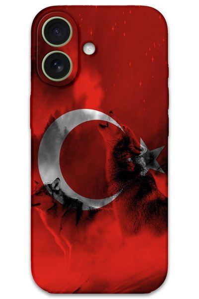 Gramaphone حافظة هاتف متوافقة مع هاتف iPhone 16 Plus بنمط العلم التركي + واقي...