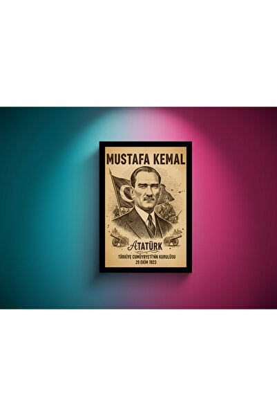 pictoria Mustafa Kemal Atatürk Poster – Çerçeveli Özel Tasarım