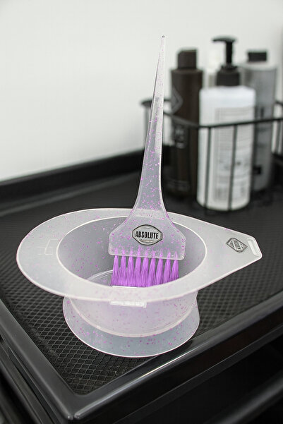 Lucani Cosmetic Mor Simli Saç Boyama Kabı ve Fırçası Seti – Profesyonel Boya ...