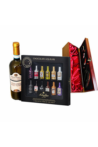 velve Pachet cadou Highball,Vin Bottega,Praline,caseta in forma dreptunghiula...