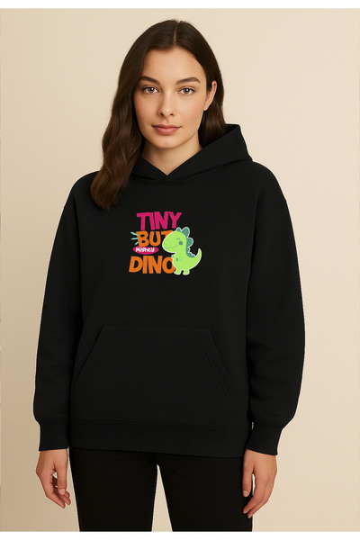 Usaspor Hanorac cu glugă Usa Sports Dinosaur cu imprimeu New Season Trend unisex negru basic Swea tricou