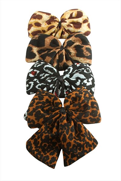 nolva Leopard Patterned Bow Automatic Buckle 14 cm