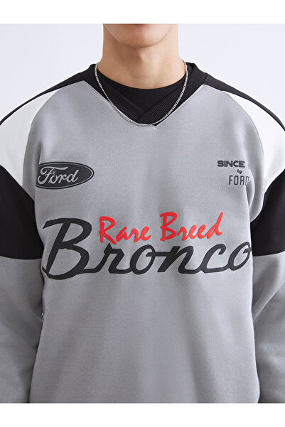 LC Waikiki V-Neck Ford Printed Men's Sweatshirt