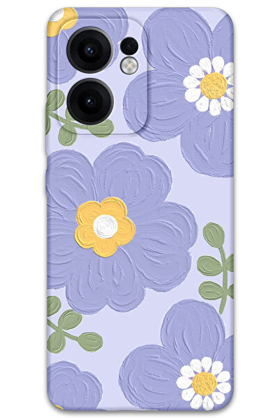 Gramaphone Oppo Reno 13F 5G Uyumlu Çiçek Desenli Telefon Kılıfı + Ekran Koruyucu - 5799