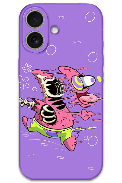 Gramaphone iPhone 16 Plus Uyumlu Sünger Bob Desenli Telefon Kılıfı + Ekran Koruyucu - 5939