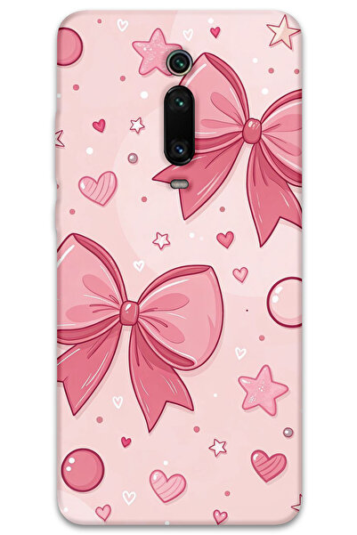 Gramaphone Mi 9T Uyumlu Kurdele Desenli Telefon Kılıfı + Ekran Koruyucu - 5803