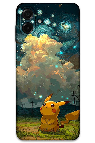 Gramaphone Galaxy A07 Uyumlu Pikacu Desenli Telefon Kılıfı + Ekran Koruyucu - 5940