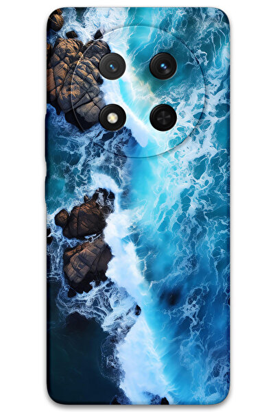 Gramaphone Honor Magic 7 Lite Uyumlu Mermer Desenli Telefon Kılıfı + Ekran Ko...