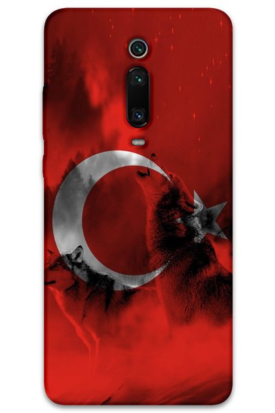 Gramaphone حافظة هاتف متوافقة مع نمط العلم التركي لهاتف Xiaomi Mi 9T + واقي ش...
