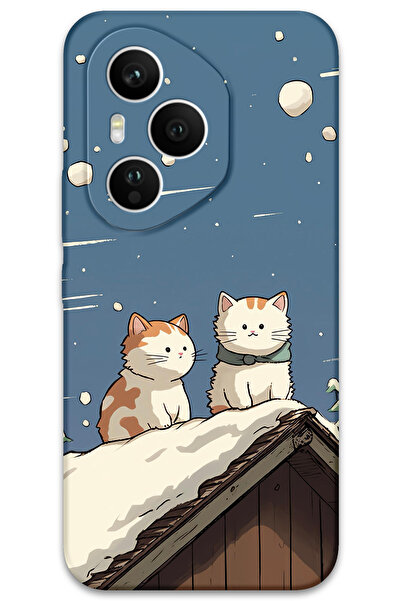 Gramaphone Honor 400 Pro Uyumlu Kedi Desenli Telefon Kılıfı + Ekran Koruyucu ...