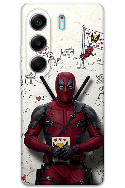Gramaphone Tecno Camon 40 4G Uyumlu Deadpool Desenli Telefon Kılıfı + Ekran K...