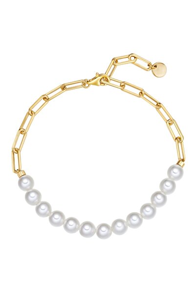 Rafaela Donata Silberarmband Armband Sterling Silber gelbgold Muschelkernperl...