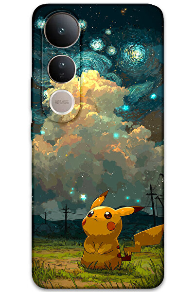 Gramaphone Vivo V50 Lite 4G Uyumlu Pikacu Desenli Telefon Kılıfı + Ekran Koru...