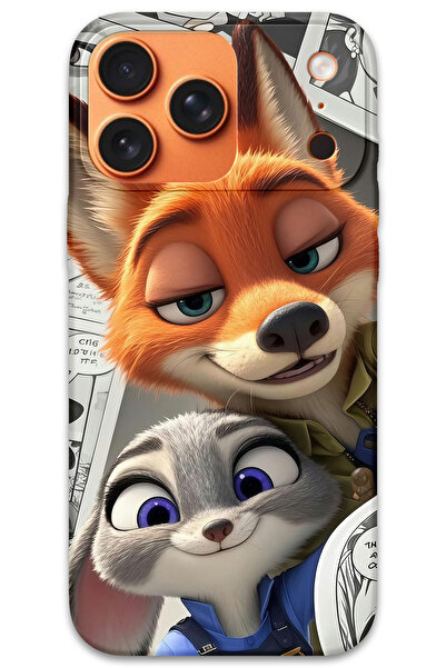 Gramaphone iPhone 17 Pro Max Uyumlu Zootopia Desenli Telefon Kılıfı + Ekran Koruyucu - 5942