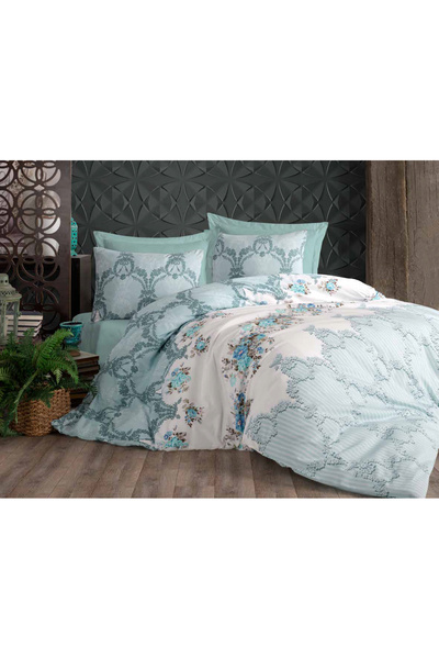 sehra طقم غطاء لحاف مزدوج من القطن الفاخر + ملاءة سرير كبيرة الحجم + 2 كيس وسادة