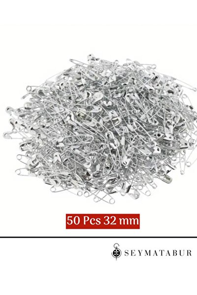 BALIM ÖRGÜ EVİ Çengelli İğne 32 mm 50 Adet Metal Rengi