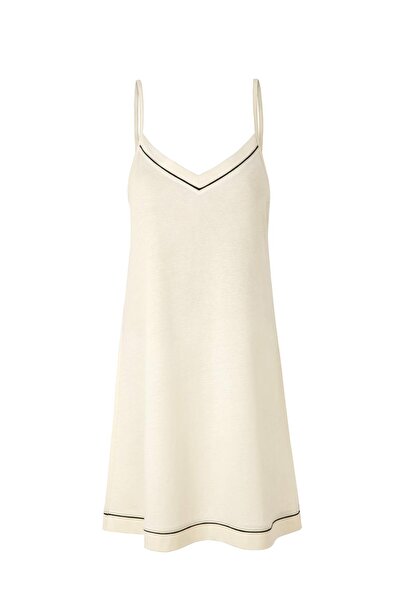 Jaya Modal Askılı Biyeli Gecelik / Krem
