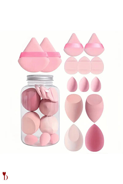 Dami Beauty 14 Parça Kavanoz Kutulu Makyaj Sünger Seti