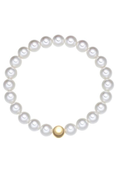 Rafaela Donata Perlenarmband Armband Sterling Silber gelbgold Muschelkernperle weiß