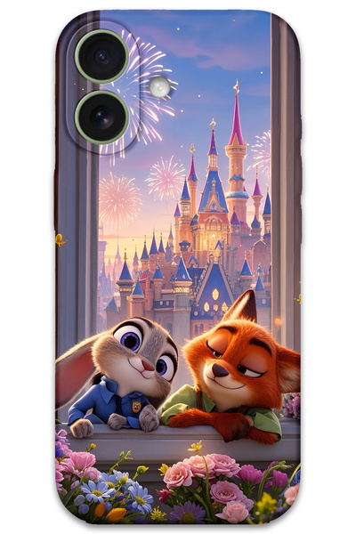 Gramaphone iPhone 16 Plus Uyumlu Zootopia Desenli Telefon Kılıfı + Ekran Koru...
