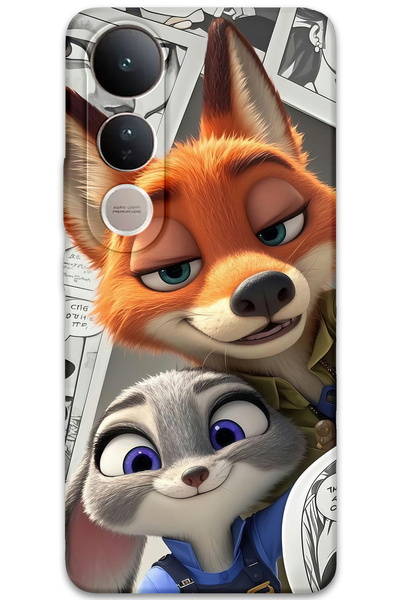 Gramaphone Vivo V50 Lite 4G Uyumlu Zootopia Desenli Telefon Kılıfı + Ekran Koruyucu - 5942