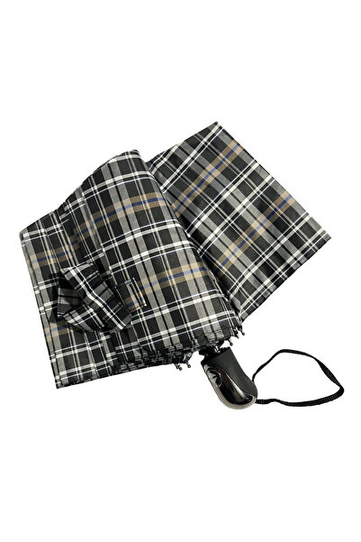 RZ RY ZAGA Şemsiye Ekose Desenli 10 Nikel Telli Tam Otomatik Rüzgara Dayanıkl...