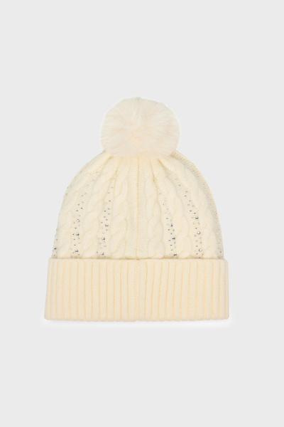 Guess В'язана шапка з камінцями AW5385POL01 ШАПКА AW5385 POL01 WHI