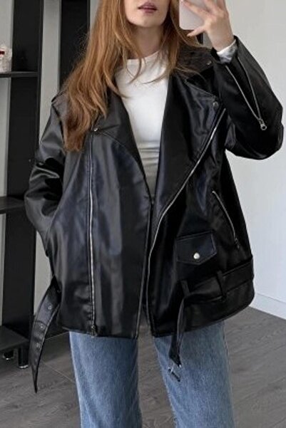 Jaglion Elvera Жіноча ZR Trend Чорна шкіряна куртка