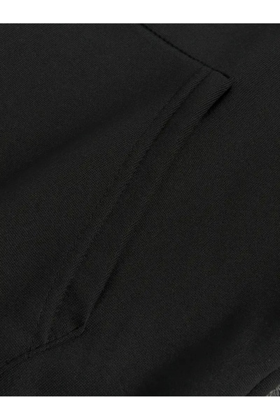 NEVERMIND Unisex Oversize Smile Written Hoodie - Trendy Streetwear Hooded Sweatshirt Black