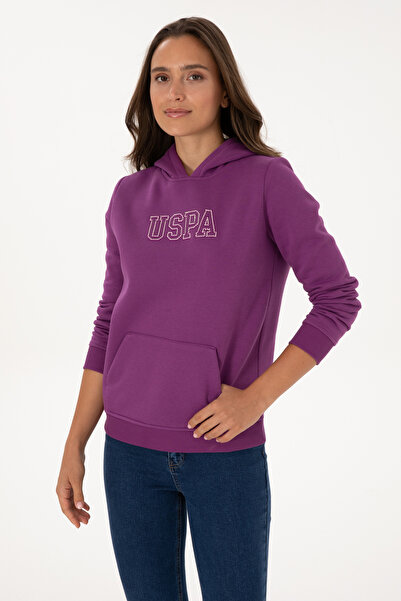 U.S. Polo Assn. سترة نسائية أساسية باللون البنفسجي مبطن بالصوف بغطاء رأس 5031...