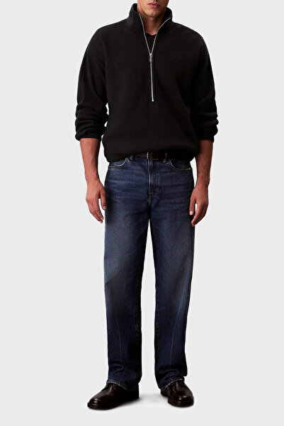 Calvin Klein Oversize Fit Yarım Fermuarlı Dik Yaka Polar Sweat LV04RD229GUB1 Erkek SWEAT LV04RD229G