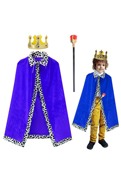 Oxygen Plus Royal King/Queen Costume for Kids – Crown & Cape Set (Standard Si...