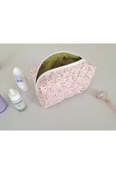 TALL WAY حقيبة مكياج زهرية وردية اللون - كبيرة