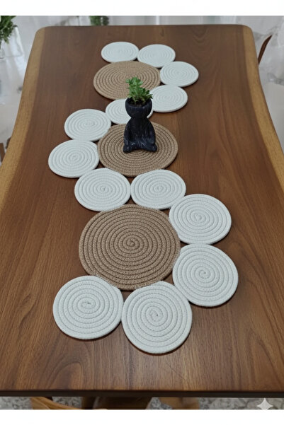 BHR Creative Covoraș de masă din paie de iută Seria VENUS, cârpă de masă, covoraș de masă pentru masă de cafea 33x125 cm