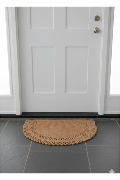 BHR Creative D Yarım Ay Kapı Önü Paspası Banyo Paspası Trikot Model