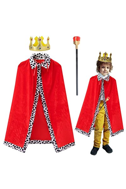 Oxygen Plus Royal King/Queen Costume for Kids – Crown & Cape Set (Standard Size) – Ideal for Halloween