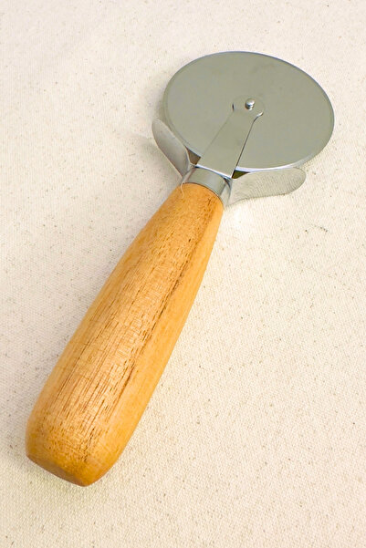 GENGSİ Akasya Kulplu Paslanmaz Çelik Pizza Keseceği | 19x7 cm Pizza, Pide ve ...