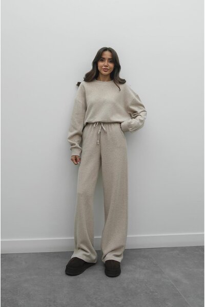 Havoş Beige Selanik Knitted Suit