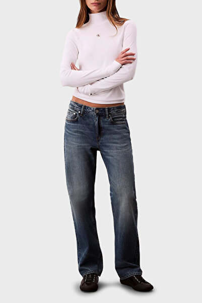Calvin Klein Fitilli Logolu Pamuklu Slim Fit Balıkçı Yaka Kazak LV047D203GYAA KAZAK LV047D203G