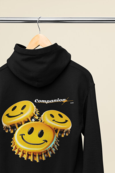 MAGORS هودي مطبوع عليه شعار GOOD BACK، مصنوع من القطن، بأكمام طويلة، مبطن بال...