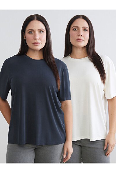 LC Waikiki Tricou pentru femei Soulife, negru, mărime mare, guler rotund bucăți