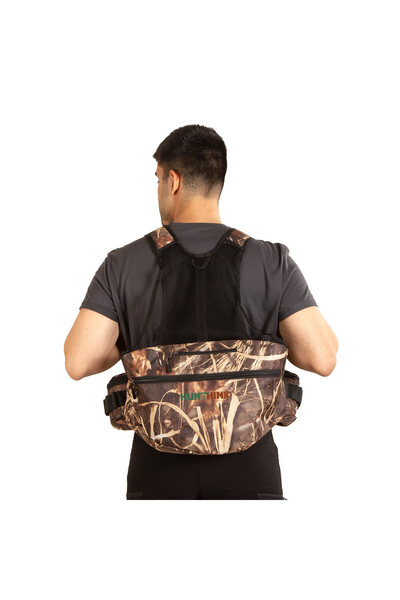 Genel Markalar VestPack Saz Kamuflaj Çantalı Avcı Yeleği Ayarlanabilir Beden