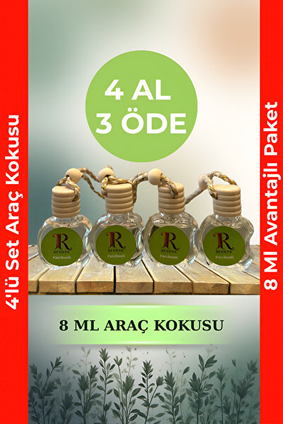 Revilya 8 ml Paçuli Araç ve Mini Mekan Kokusu – 4 Al 3 Öde Set – Kalıcı Ferah...