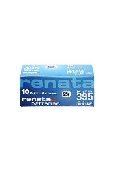 RENATA 395 Watch Battery (SR927SW), Silver Oxide 1.55V Battery, Pack of 10 Ba...