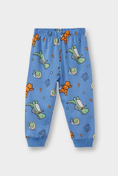 DeFacto Erkek Bebek Pijama Takımı Desenli Uzun Kollu Penye Üst Uzun Alt G1519A525WN